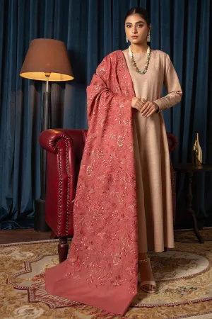 3089-DALIA EMBROIDERED BLEND WOOL SHAWL UNSTITCHED
