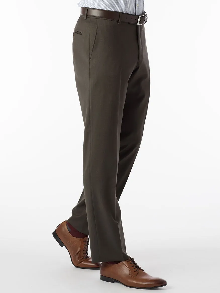 Ballin Theo Comfort 'EZE' Modern Flat Front Pant in Loden
