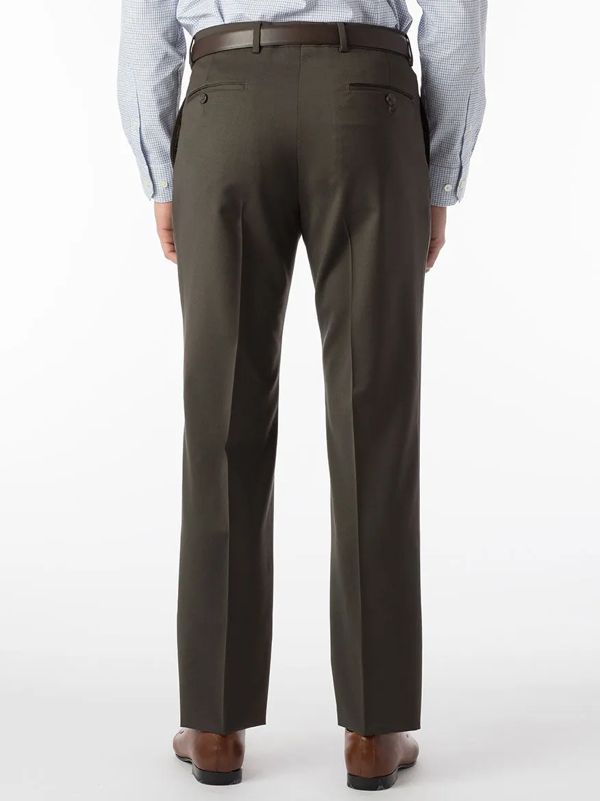 Ballin Theo Comfort 'EZE' Modern Flat Front Pant in Loden