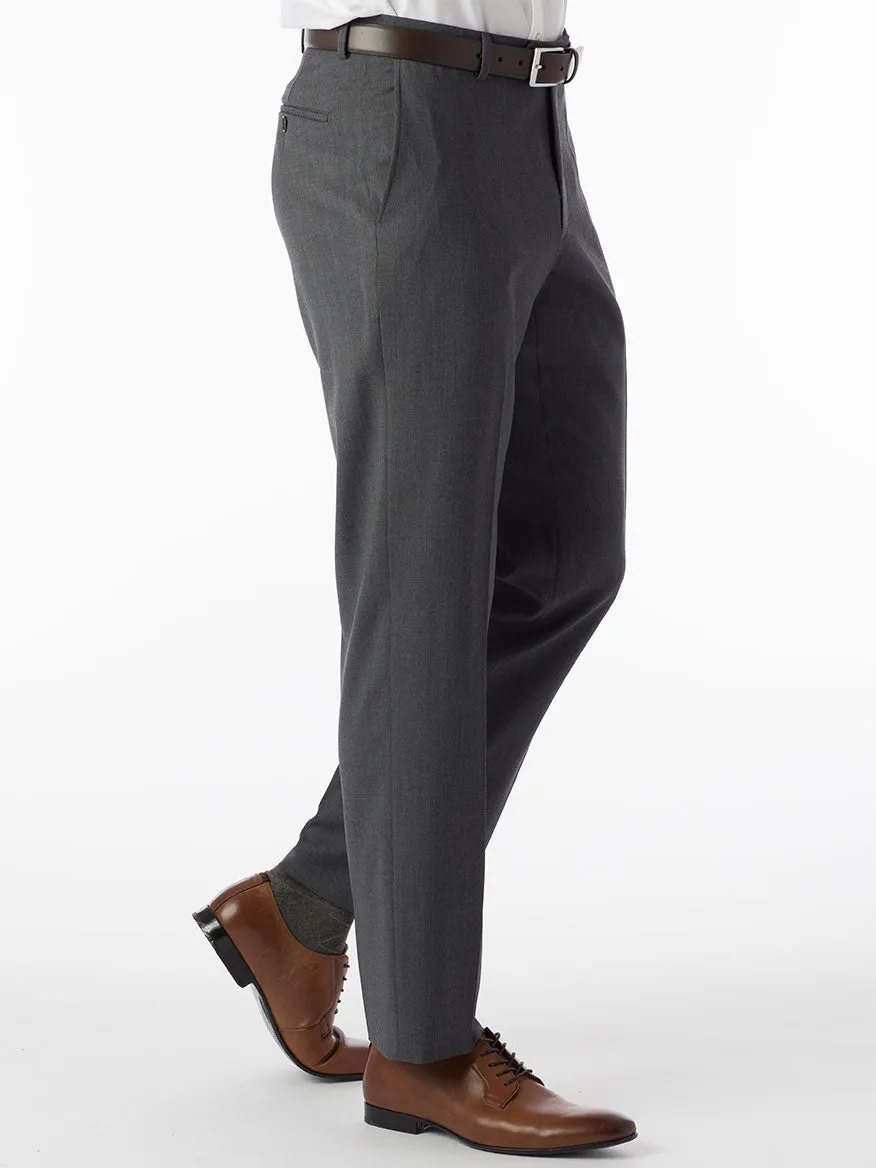 Ballin Theo Comfort 'EZE' Modern Flat Front Pant in Mid Grey