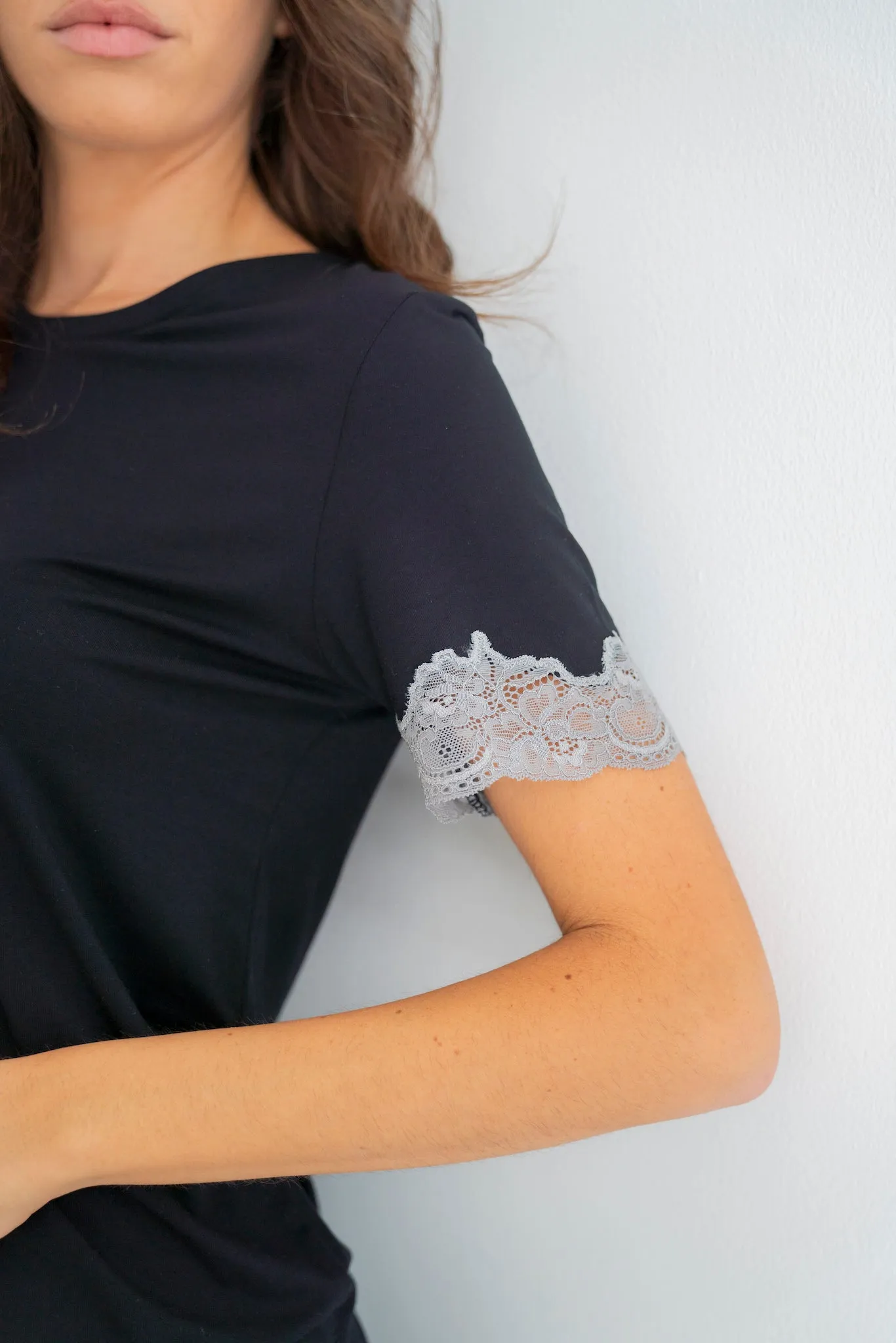 Black Soft short-sleeve PJ set