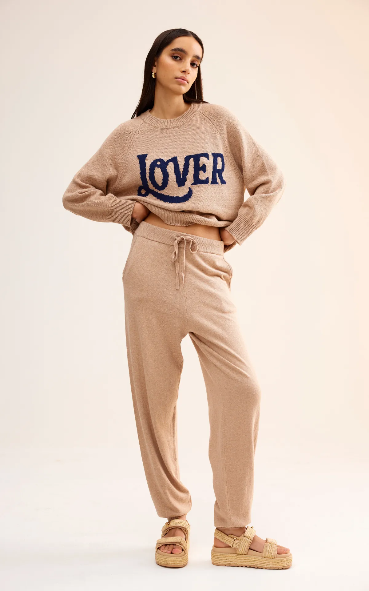 Eliza Knit Pant - Stone
