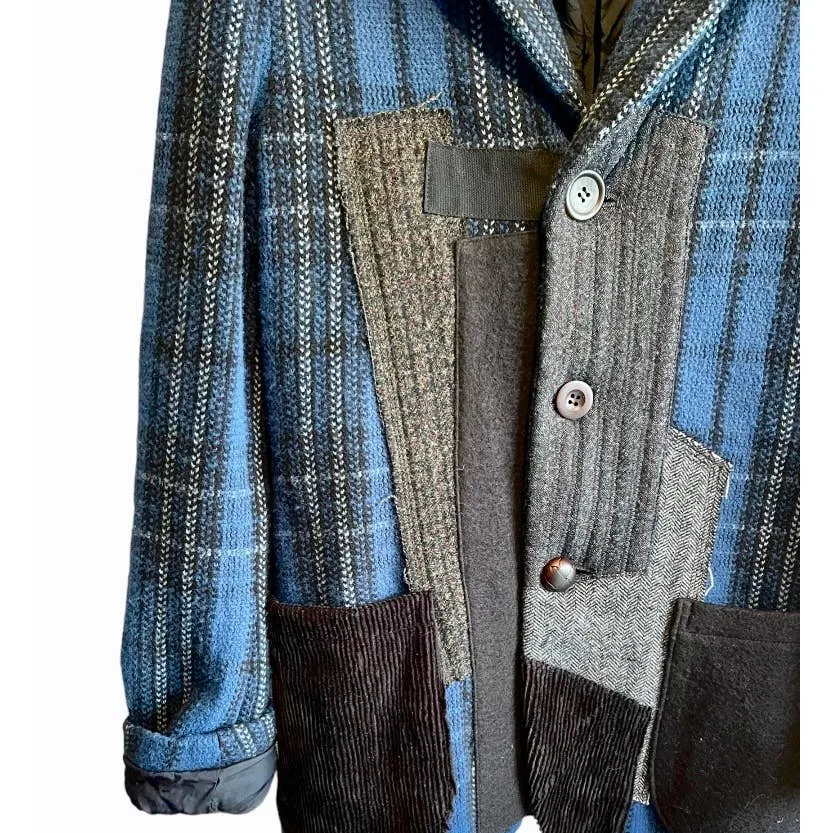Junya Watanabe x Comme des Garçons Patchwork Wool Men’s Blazer Jacket S Japan Blue