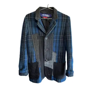 Junya Watanabe x Comme des Garçons Patchwork Wool Men’s Blazer Jacket S Japan Blue