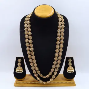 Long Neck Gold Look Layered Necklace Set 13548-28