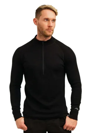 Men's Merino Half Zip Long Sleeve 250 Black