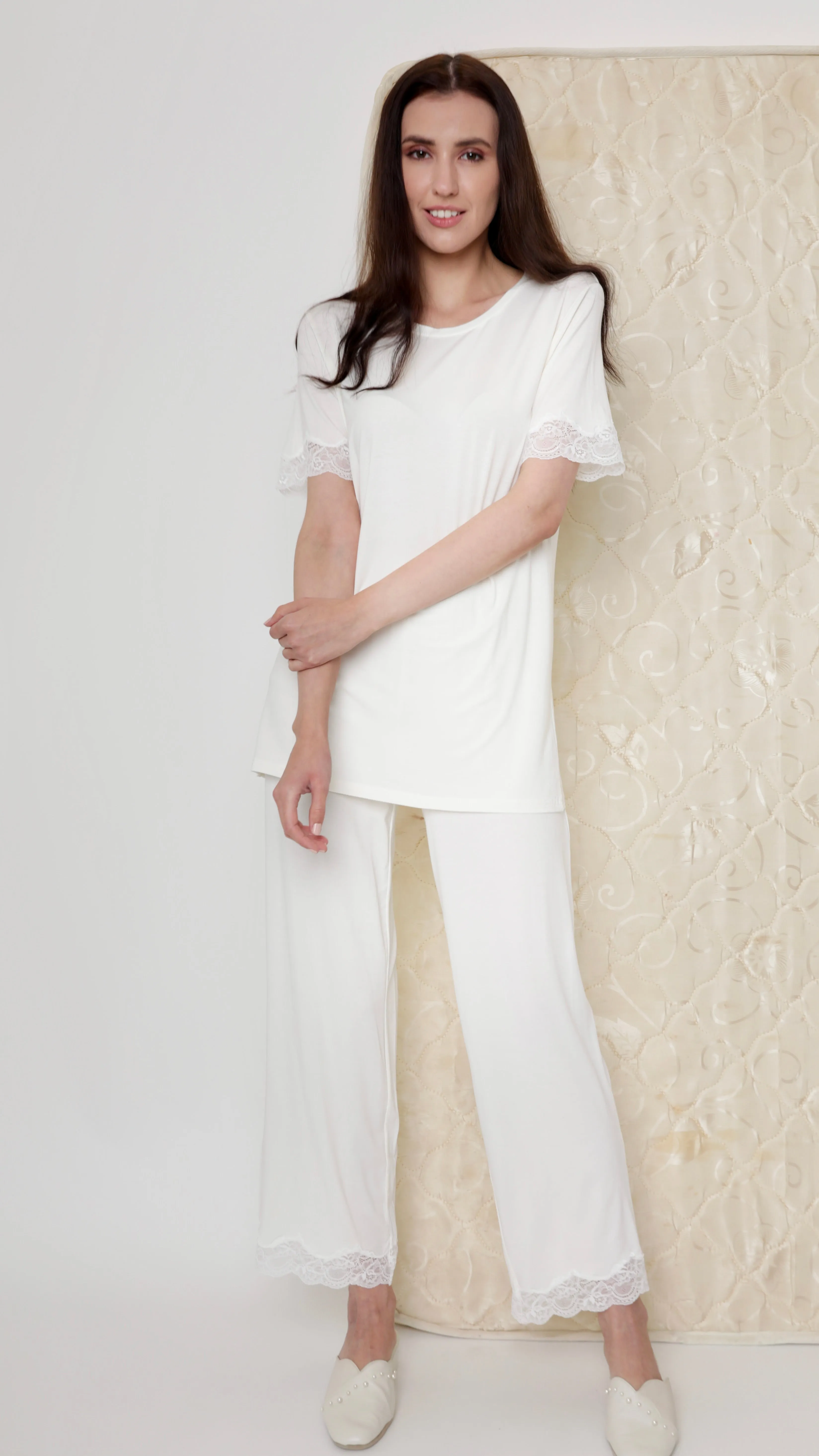 Off White Soft short-sleeve PJ set