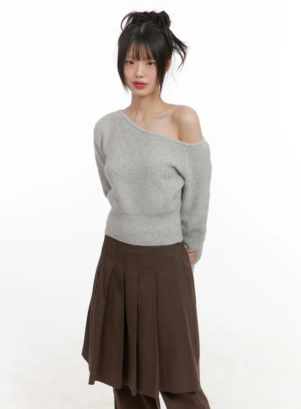 One-Shoulder Wool Blend Sweater CJ506