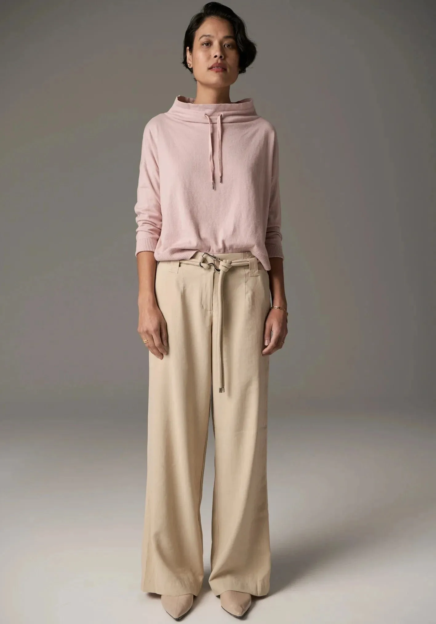 Pol  Clothing Beech Drawcord Knit Pink
