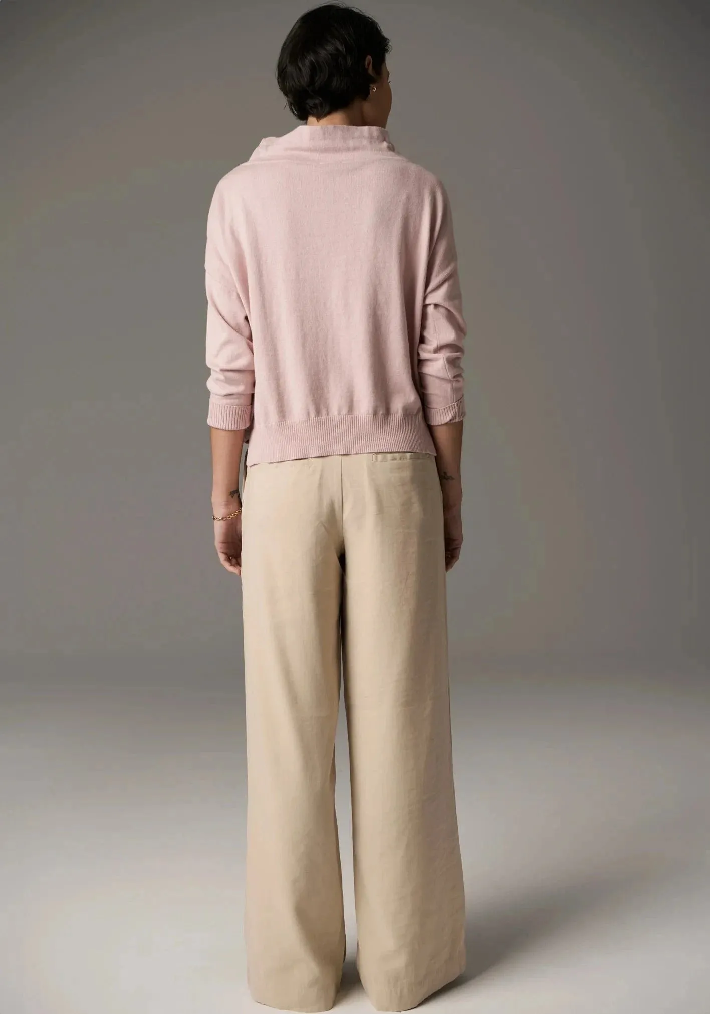 Pol  Clothing Beech Drawcord Knit Pink