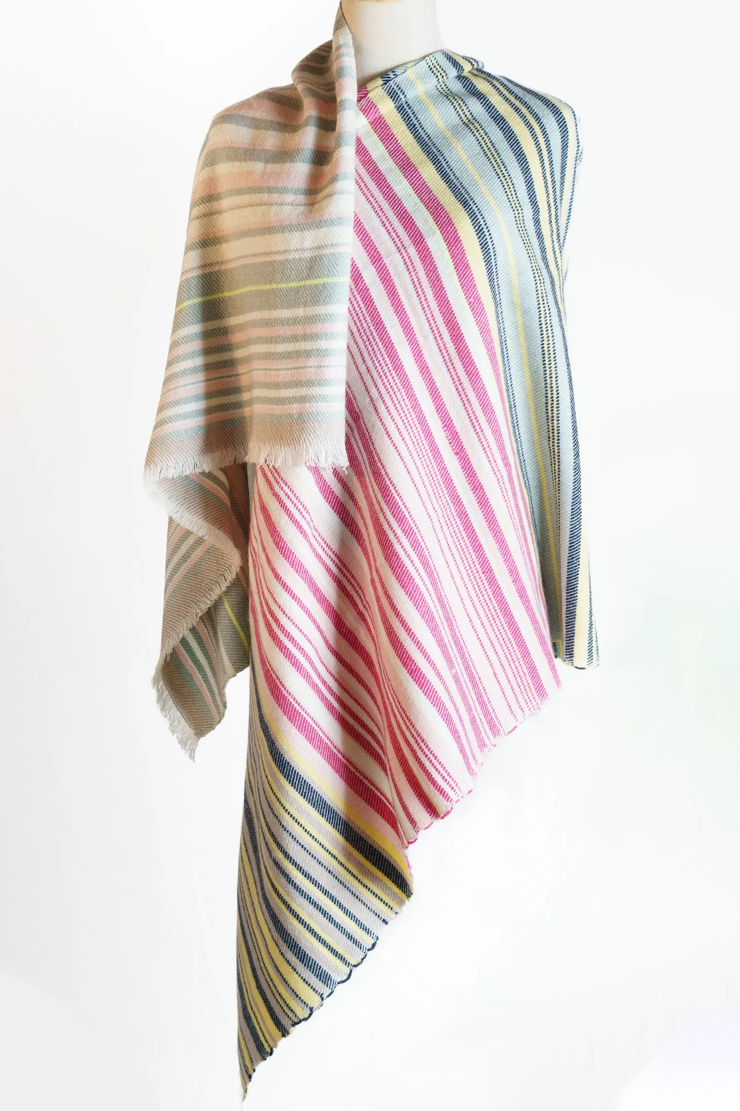 Pure Multicolored Cashmere Shawl Wrap