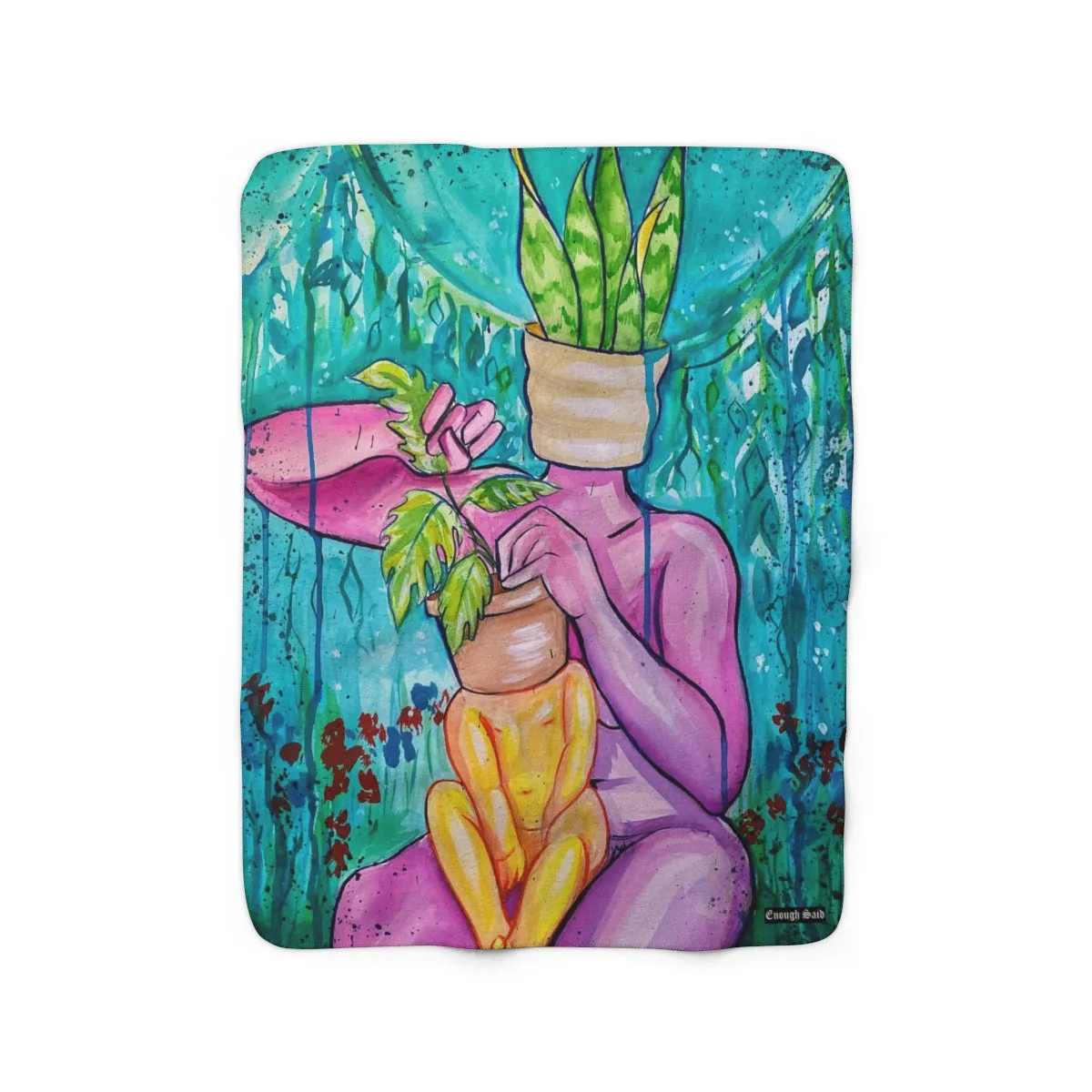 Sherpa Fleece Blanket - Plant Mom