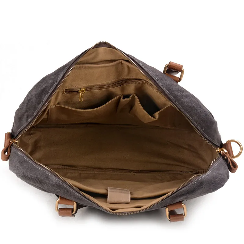 Waxed Canvas Messenger Bag Multi-pocket Shoulder Bag