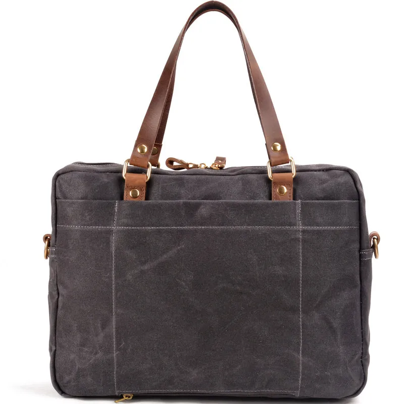 Waxed Canvas Messenger Bag Multi-pocket Shoulder Bag